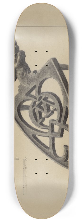 Herman Bader - Pa. German Flat-iron Holder 8.25 inch art skate deck