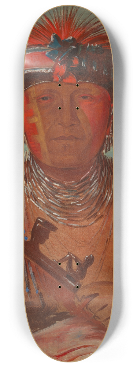 George Catlin - George Catlin, We-Ke-R-Law, He Who Exchanges 8.25 inch art skate deck