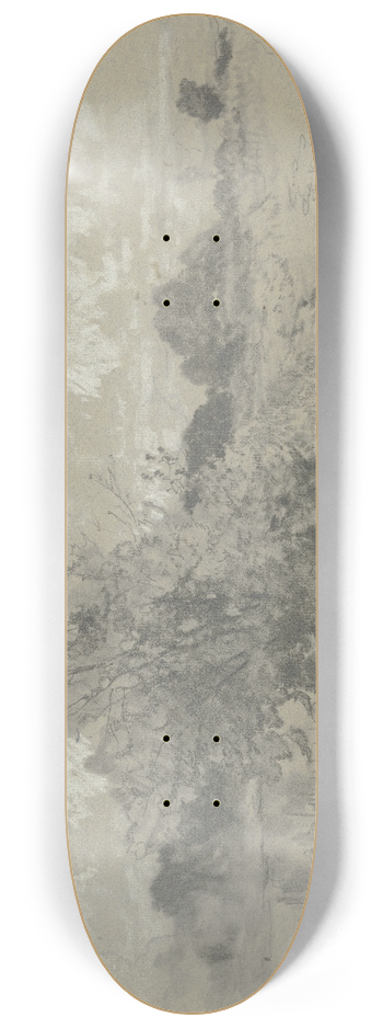 Hermann Baisch - Shrubbery at a pond 8.25 inch art skate deck