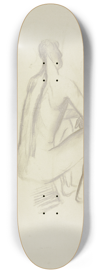 Hermann Blumenthal - Sitzender mnnlicher Akt 8.25 inch art skate deck