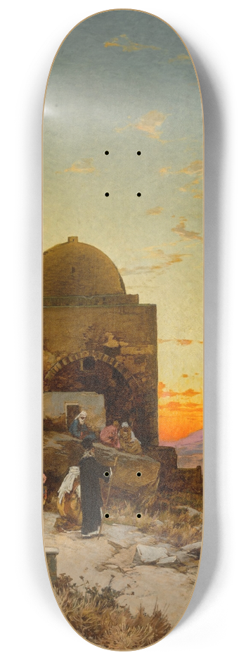 Hermann David Salomon Corrodi - Evening Prayers Outside Jerusalem 8.25 inch art skate deck