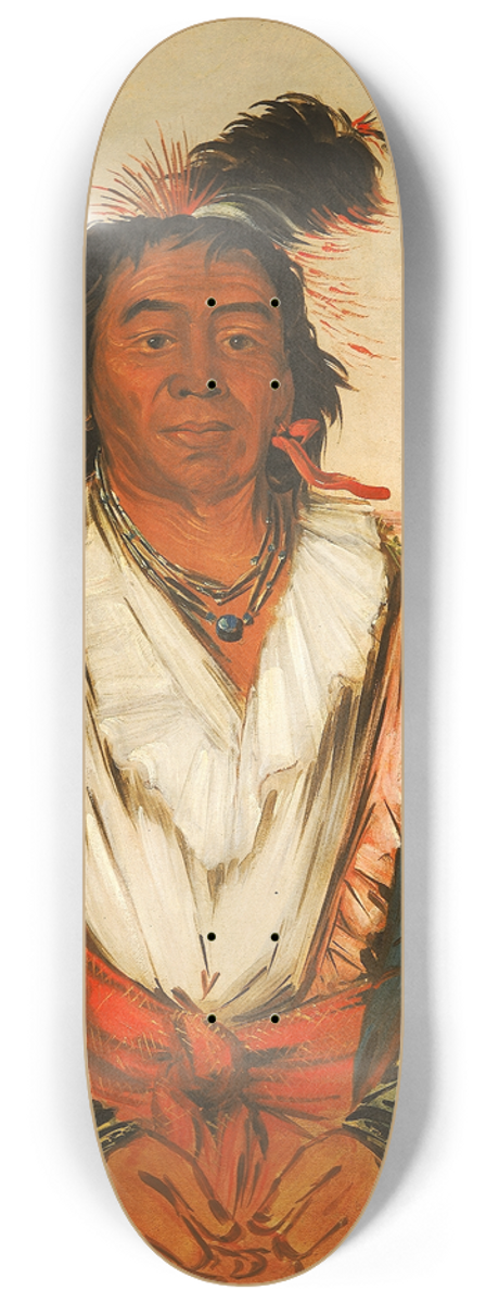 George Catlin - Hose-put-o-kw-gee, a Brave 8.25 inch art skate deck