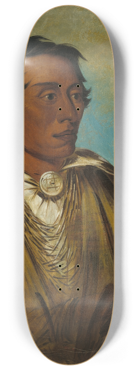 George Catlin - Kee-n-Ne-Kuk, Foremost Man, Chief of The Tribe 8.25 inch art skate deck