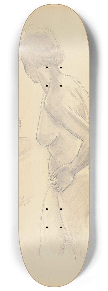 Hermann Lismann - Two female nudes 8.25 inch art skate deck
