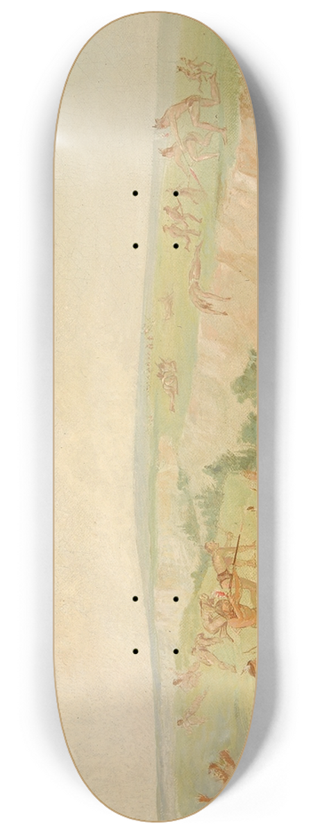 George Catlin - Mandan Attacking A Party Of Arikara 8.25 inch art skate deck