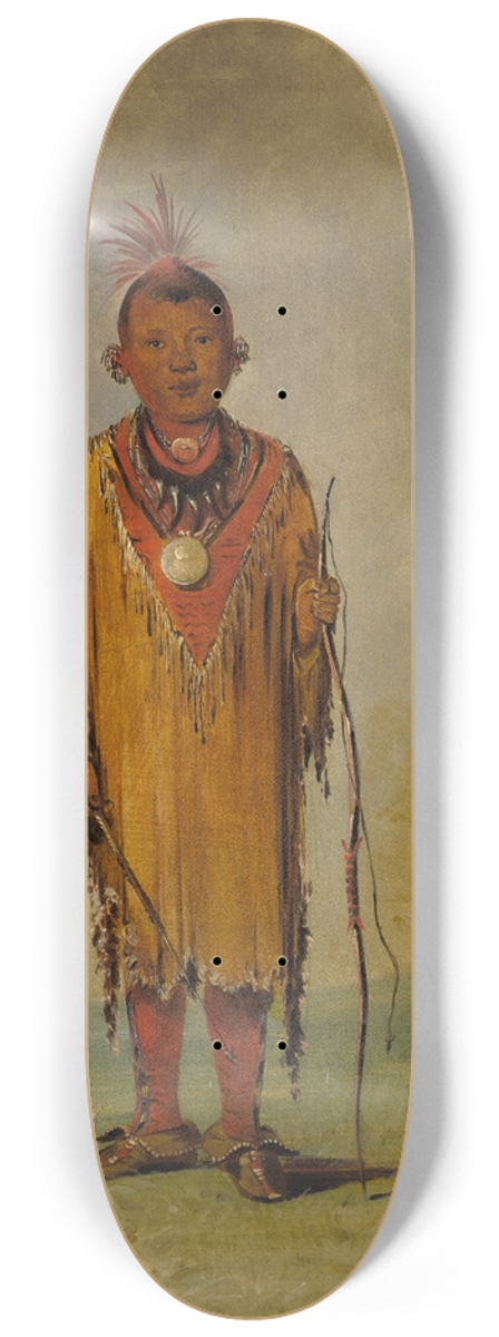 George Catlin - Me-Su-Wahk, Deers Hair, Favorite Son of Kee-O-Kk 8.25 inch art skate deck