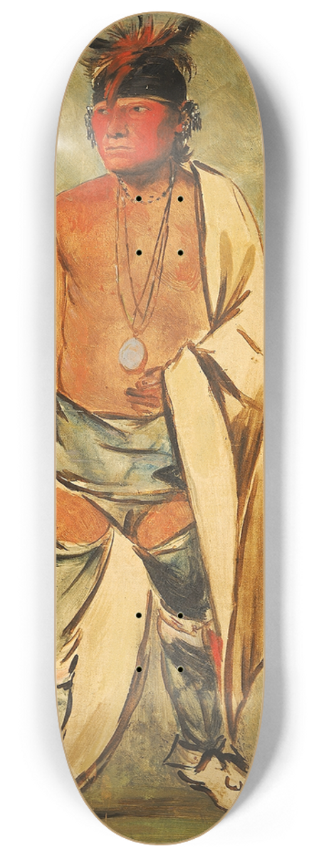 George Catlin - Naugh-High-Hee-Kaw, He Who Moistens The Wood 8.25 inch art skate deck