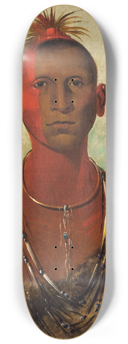 George Catlin - Nh-Se-s-Kuk, Whirling Thunder, Eldest Son of Black Hawk 8.25 inch art skate deck