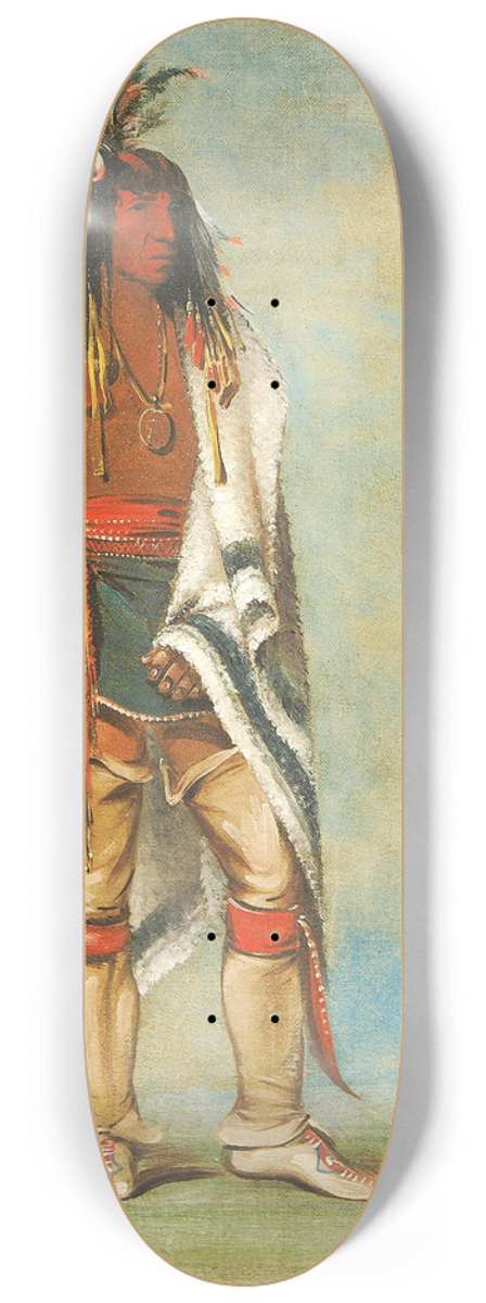 George Catlin - Nt-To-Way, a Chief 8.25 inch art skate deck