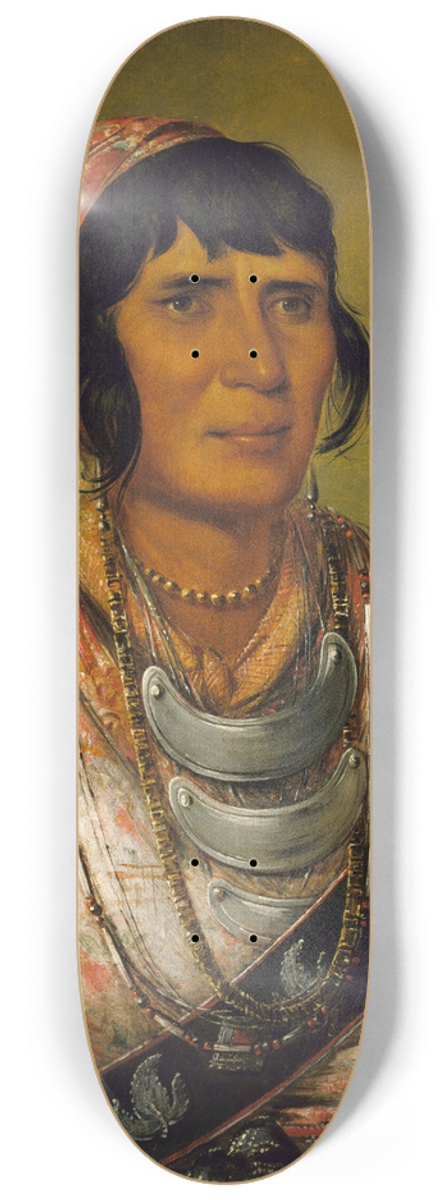 George Catlin - Os-Ce-O-L, The Black Drink, a Warrior of Great Distinction 8.25 inch art skate deck
