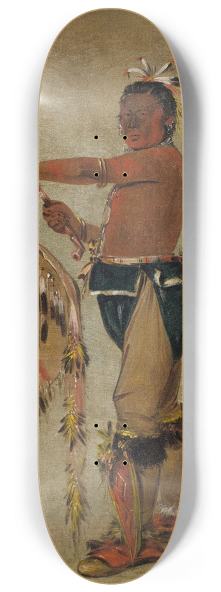 George Catlin - Pash-Ee-Pa-H, Little Stabbing Chief, a Venerable Sauk Chief 8.25 inch art skate deck
