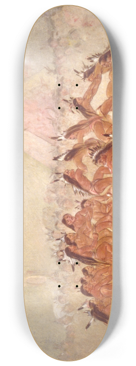 George Catlin - Pipe Dance, Assiniboine 8.25 inch art skate deck
