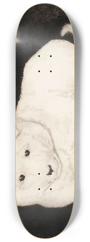 Hjalmar Hagelstam - Sneggie, White Puppy 8.25 inch art skate deck