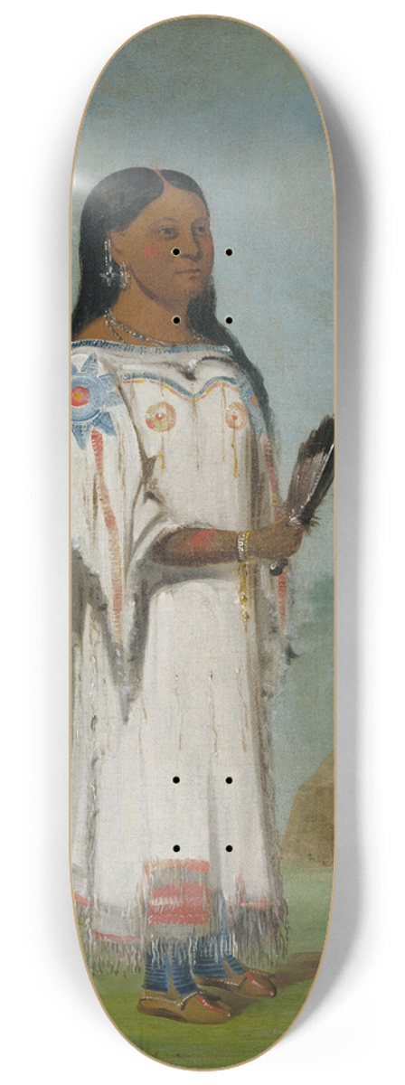 George Catlin - Seet-S-Be-A, Midday Sun, a Pretty Girl 8.25 inch art skate deck
