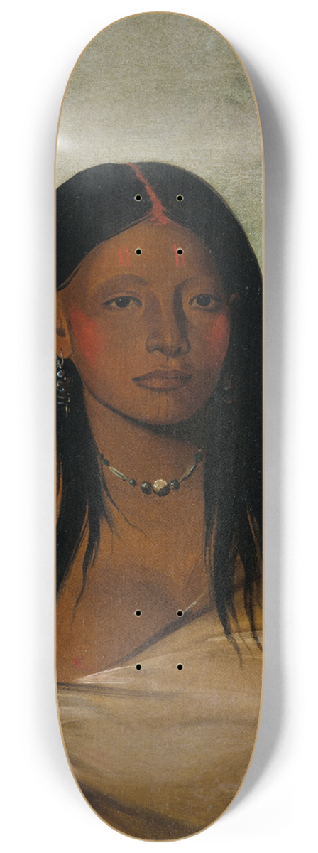 George Catlin - Sh-De-Ah, Wild Sage, a Wichita Woman 8.25 inch art skate deck