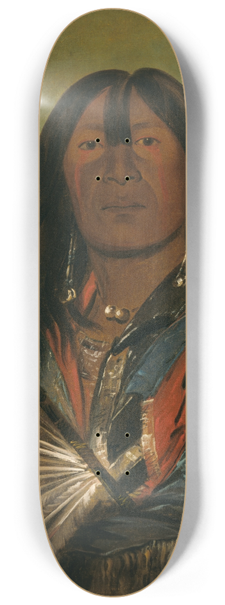 George Catlin - Shn-Ka, The Dog, Chief of The Bad Arrow Points Band 8.25 inch art skate deck