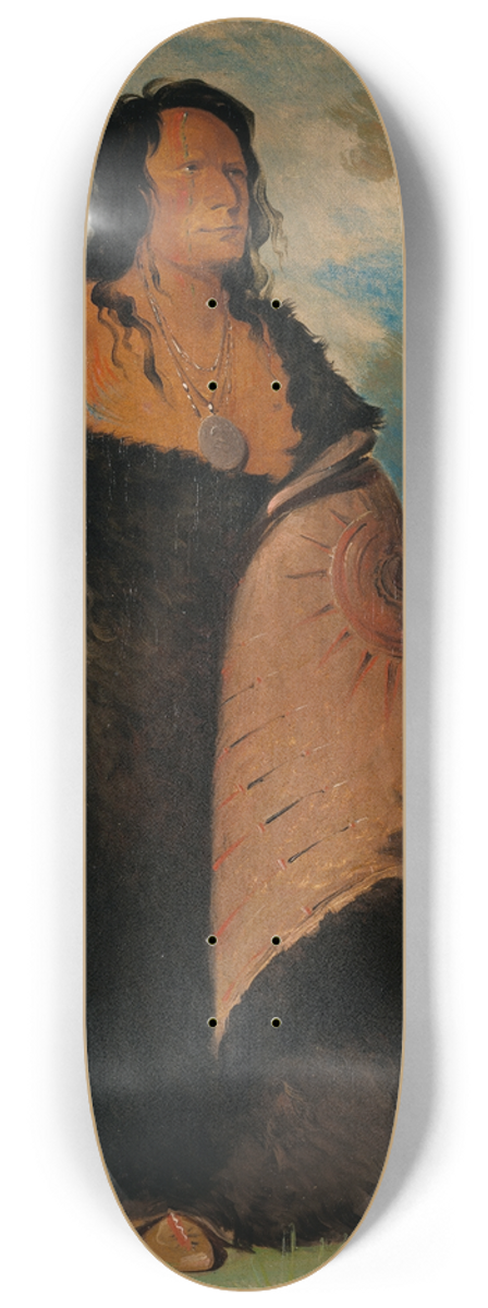 George Catlin - Shoo-De-G-Cha, The Smoke, Chief of The Tribe 8.25 inch art skate deck