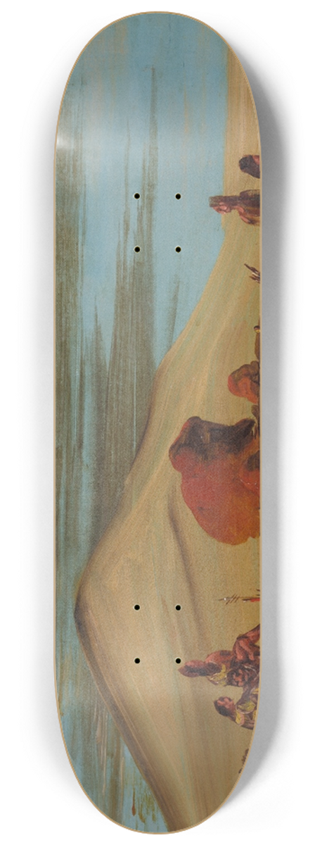 George Catlin - Sioux Worshiping At The Red Boulders 8.25 inch art skate deck