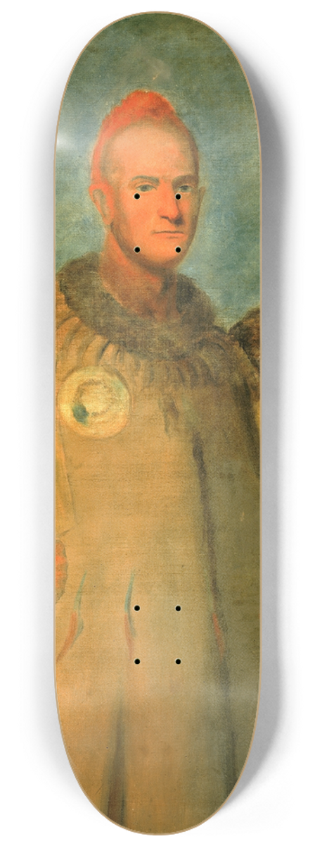 George Catlin - Theodore Burr Catlin, in Indian Costume 8.25 inch art skate deck