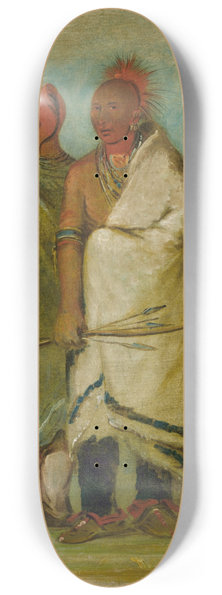 George Catlin - Three Fox Indians 8.25 inch art skate deck