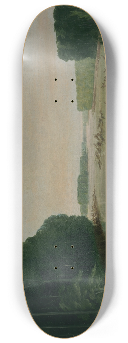 George Catlin - View On The Missouri, Alluvial Banks Falling In, 600 Miles Above St. Louis 8.25 inch art skate deck