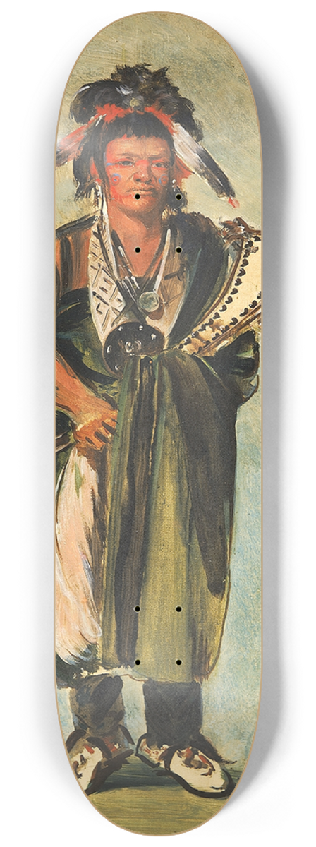 George Catlin - Wah-Kn-Ze-Kaw, The Snake 8.25 inch art skate deck