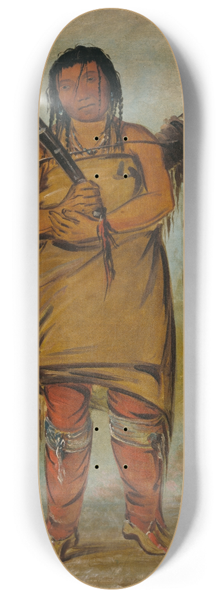 George Catlin - Wh-Chees, a Brave 8.25 inch art skate deck