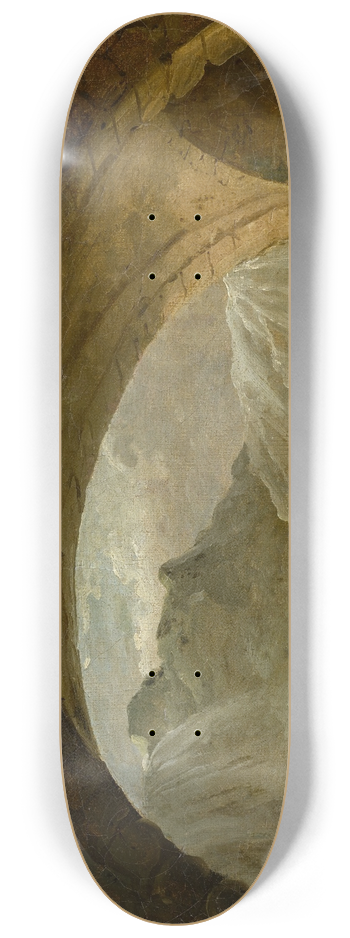 Hubert Robert - Fishermen Under a Bridge 8.25 inch art skate deck