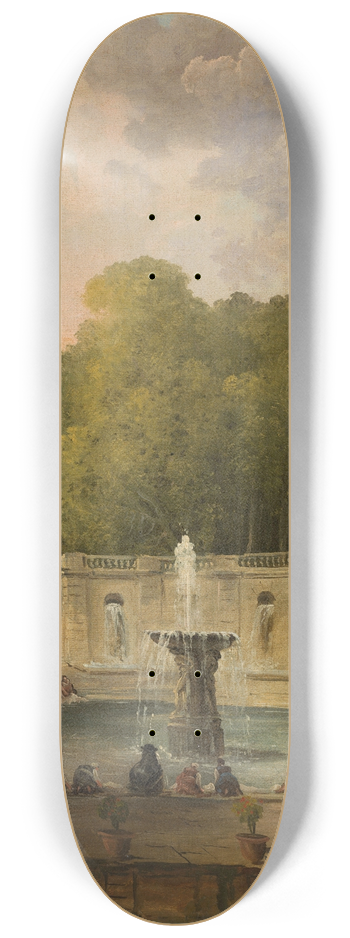 Hubert Robert - Lavandires dans un parc 8.25 inch art skate deck