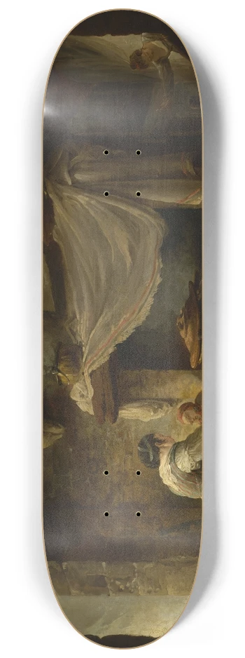 Hubert Robert - Peasant kitchen in ruins (Italian kitchen) 8.25 inch art skate deck