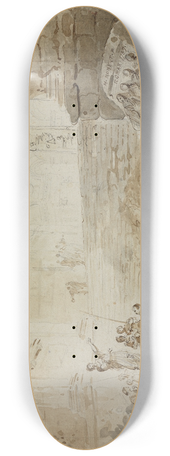 Hubert Robert - Rmisches Capriccio mit Straensngerin 8.25 inch art skate deck
