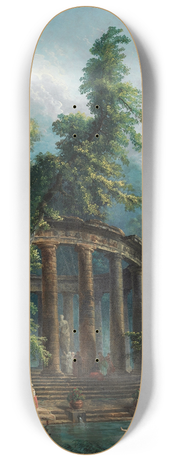 Hubert Robert - The Bathing Pool 8.25 inch art skate deck
