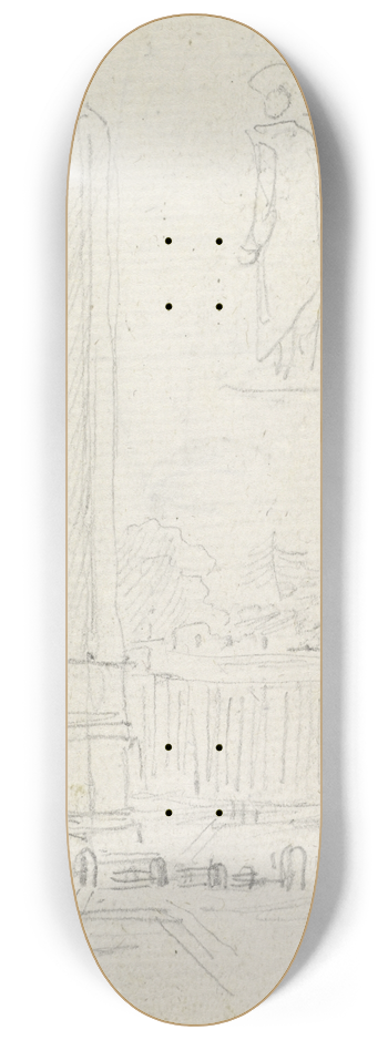 Hubert Robert - The Obelisk in Saint Peters Square 8.25 inch art skate deck
