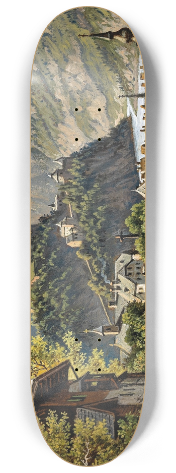 Hubert Sattler - A View of Werfen 8.25 inch art skate deck