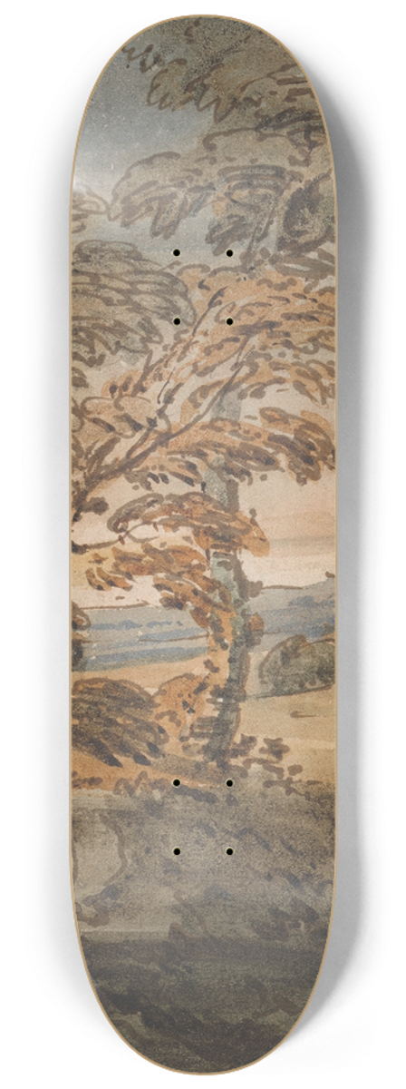 George Chinnery - Trees on a Hillside Path 8.25 inch art skate deck