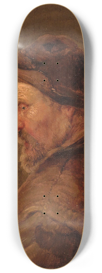 Isaac van Ostade - A Man In A Hat And Weathered Clothes 8.25 inch art skate deck