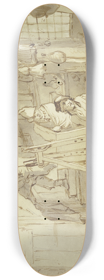 Isaac van Ostade - The painters workshop 8.25 inch art skate deck
