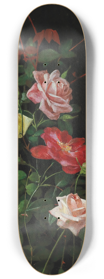 George Cochran Lambdin - Roses 8.25 inch art skate deck