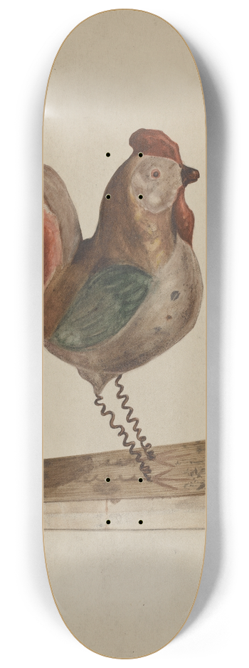 Isabelle De Strange - Pa. German Toy Rooster with Bellows 8.25 inch art skate deck
