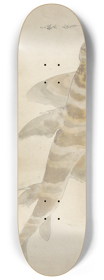 Ishikawa Kazan - Twee vissen; poon en haring 8.25 inch art skate deck