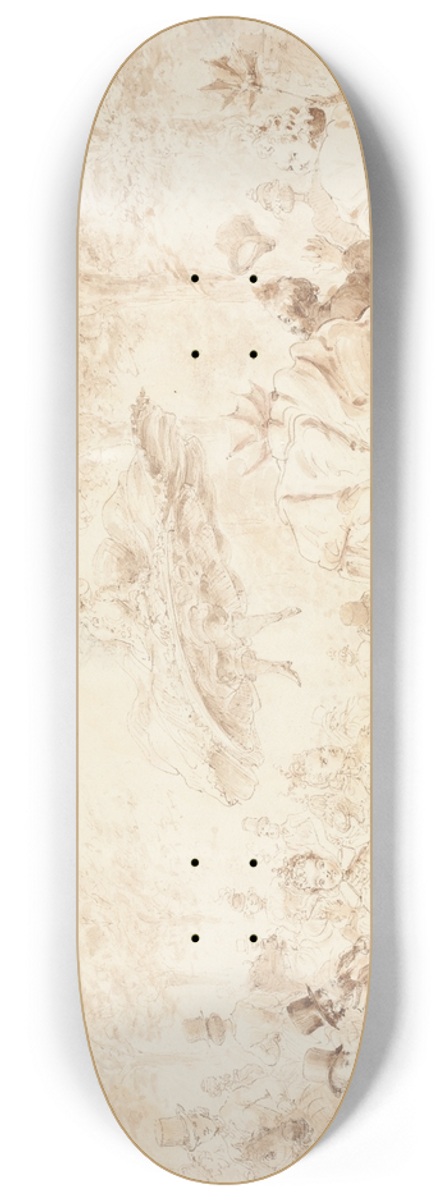 George Cruikshank - Taking the Air in Hyde Park (verso) 8.25 inch art skate deck