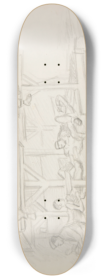 Ivan Ivanec - Wntrze obozowego baraku z pitrowymi pryczami 8.25 inch art skate deck