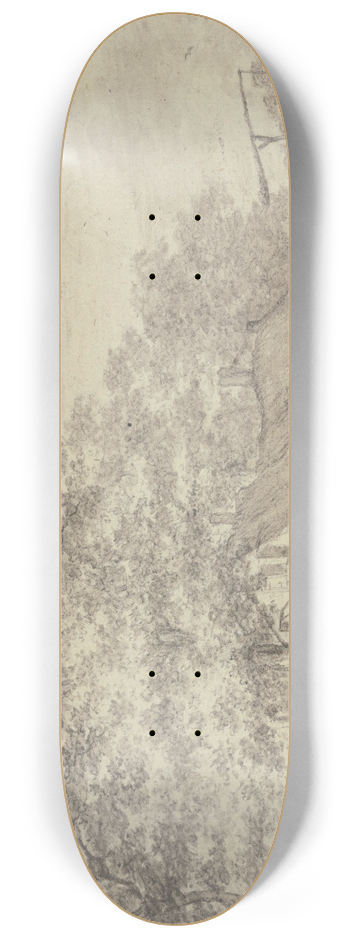Jacob Cats - Htten unter Bumen, dabei eine Wasserhebemaschine 8.25 inch art skate deck