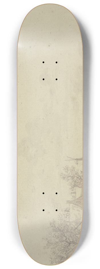 Jacob Cats - Winterlandschaft, auf dem Eis ein Schlitten 8.25 inch art skate deck