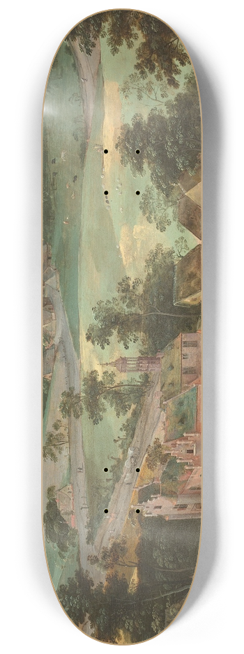 Jacob Grimmer - Chteau dans un paysage avec un berger 8.25 inch art skate deck