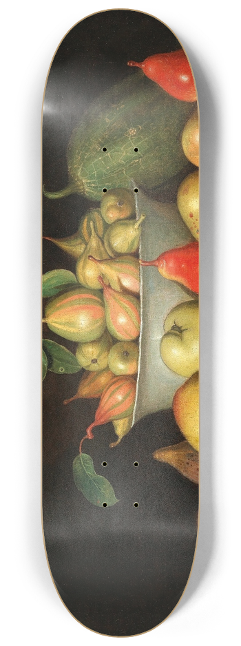Jacob Samuel Beck - A still life of fruit on a ledge 8.25 inch art skate deck