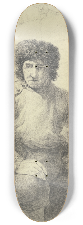 Jacob van Strij - Fischer auf einer Hafenmauer sitzend 8.25 inch art skate deck