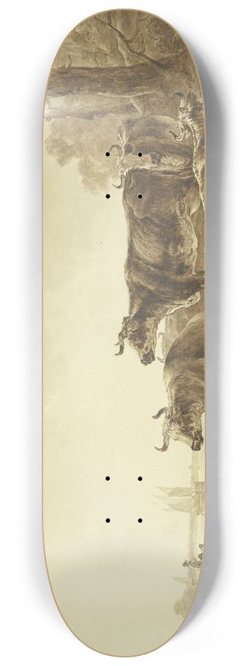 Jacob van Strij - Rinderherde an einem Fluufer 8.25 inch art skate deck