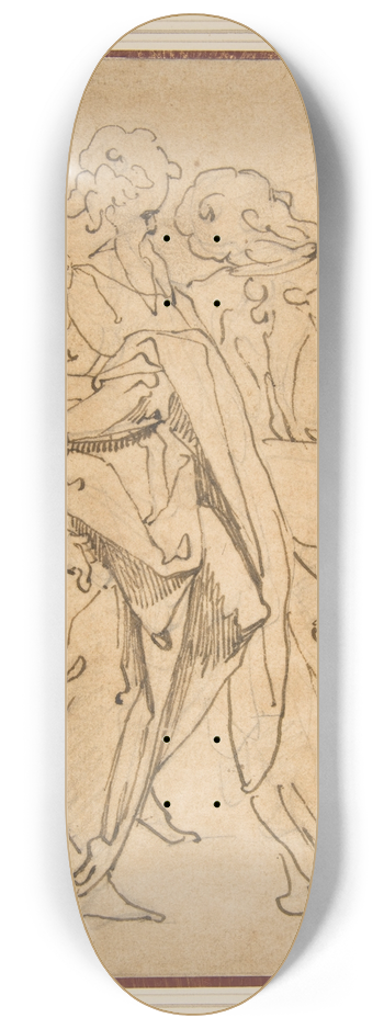Jacopo Zucchi - Two Standing Male Figures 8.25 inch art skate deck