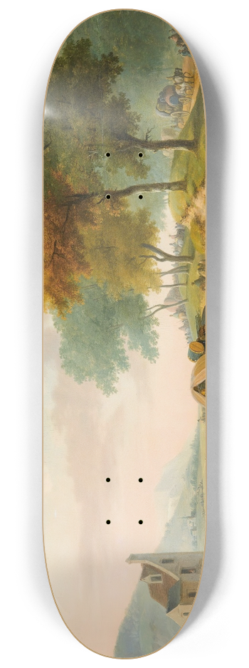 Jacques-Franois-Joseph Swebach - The Military Camp Leaving 8.25 inch art skate deck